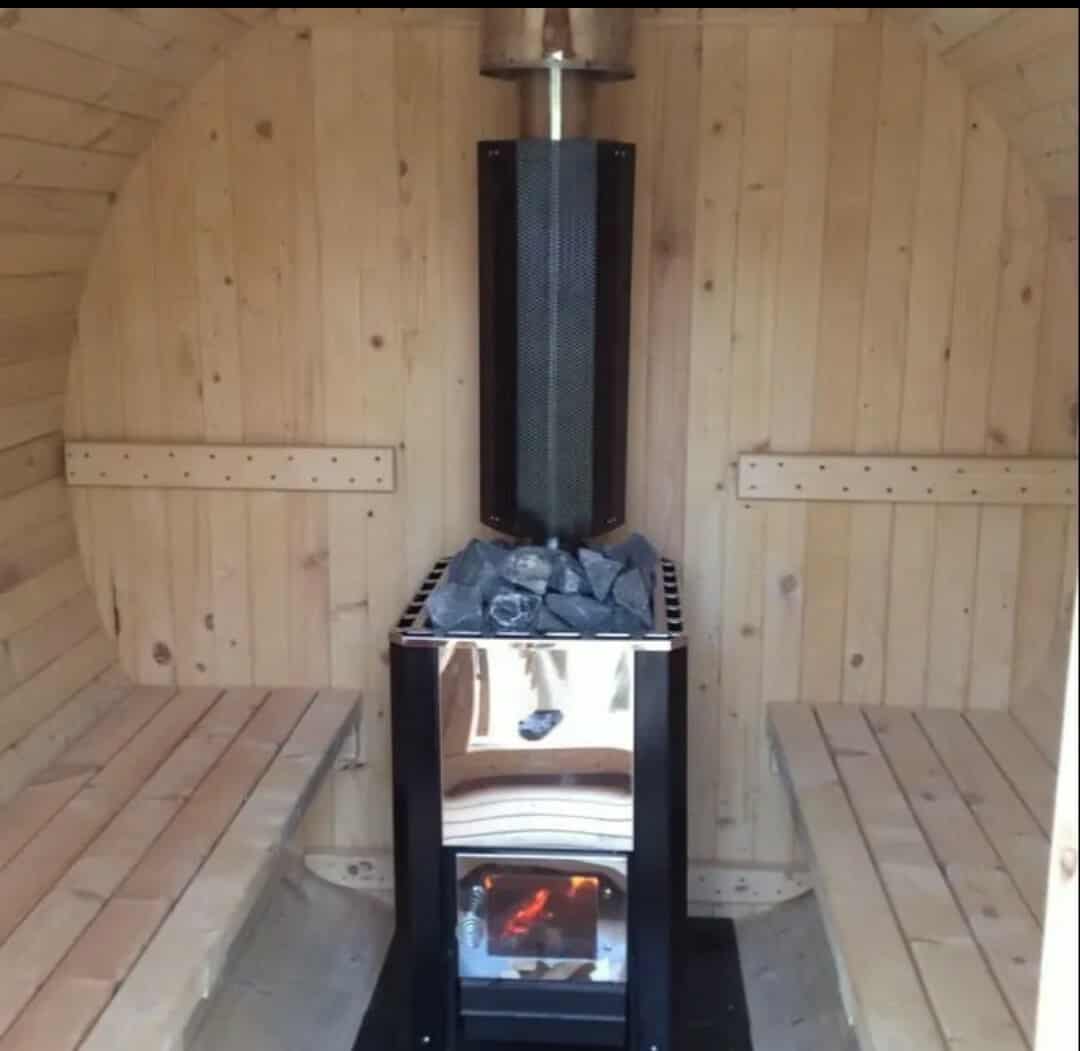 Endure Wellness 6 Person Traditional Western Red Cedar Sauna Wood Fire Heater