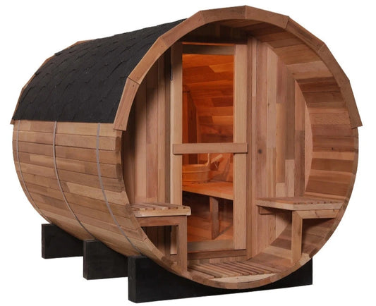Endure Wellness 6 Person Traditional Western Red Cedar Sauna Wood Fire Heater